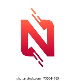Arrow Letter N Initial Logo Template