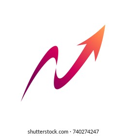 Arrow Letter N Initial Logo