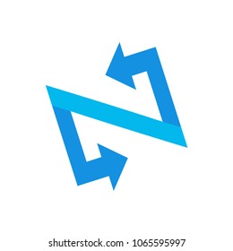 Arrow Letter N Logo Template