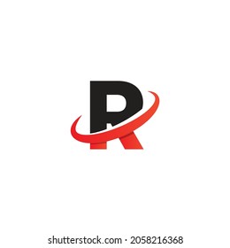 Arrow letter R logo design, creative letter mark suitable for company brand identity, business chart, graph logo template swoosh logo, gradient black, and red concept.