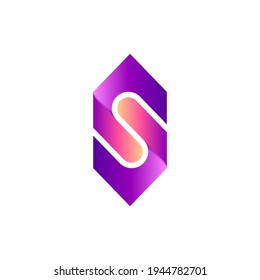 Arrow letter S flat logo template ready for use
