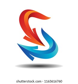 Arrow Letter S Logo, Abstract S Logo Arrow Double