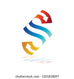 Arrow With Letter S Logo Template, Initial S Logo