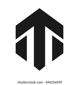 arrow and letter T vector logo
