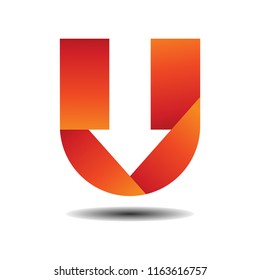 Arrow With Letter U Logo
