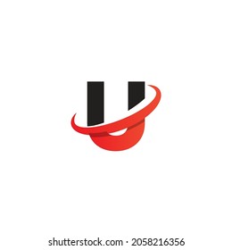 Diseño del logotipo de la letra de flecha U, marca de letra creativa adecuada para la identidad de marca de la empresa, organigrama, logotipo de la plantilla del logotipo del gráfico, concepto de degradado negro y rojo.