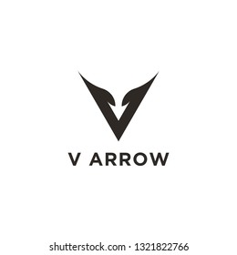 Arrow Letter V Initial Logo Template