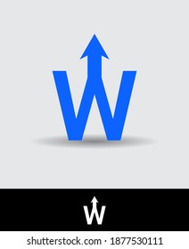up Arrow letter W logo design, creative letter mark suitable for company brand identity, business chart, graph logo template