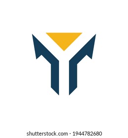 Arrow letter Y flat logo template ready for use