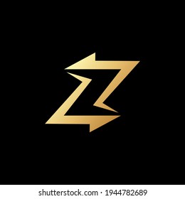 Arrow letter Z flat logo template ready for use