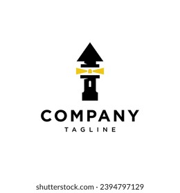 
Plantilla vectorial del icono del logotipo de la casa luminosa de flecha.eps