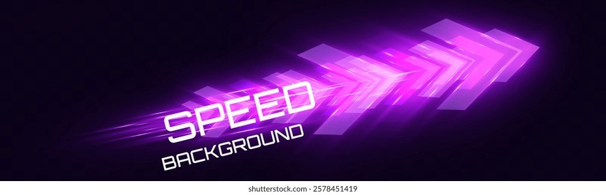 Arrow light speed motion background with futuristic glowing arrows and light streaks.