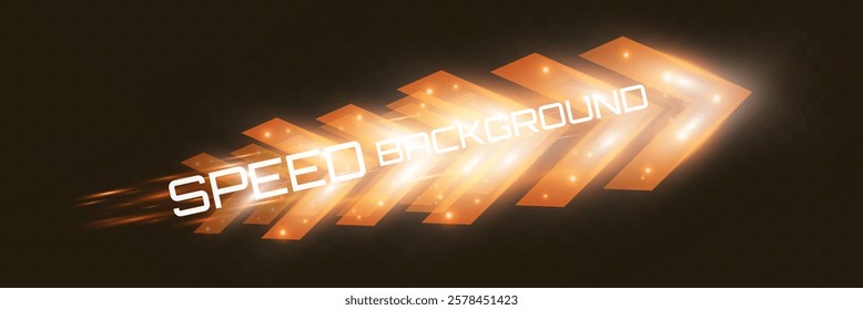Arrow light speed motion background with futuristic glowing arrows and light streaks.