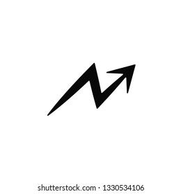 Arrow, lighting, icon. Element of arrow for mobile concept and web apps illustration. Thin flat icon for website design and development, app development. Premium icon on white background