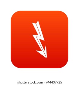 Arrow lightning icon digital red for any design isolated on white vector illustration