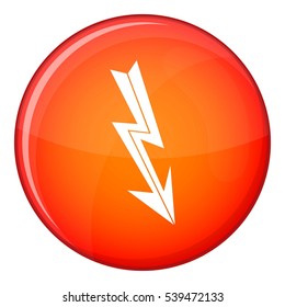 Arrow lightning icon in red circle isolated on white background vector illustration