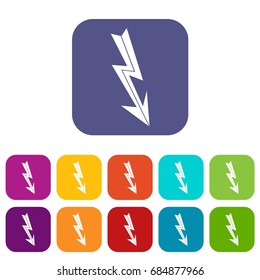 Arrow lightning icons set