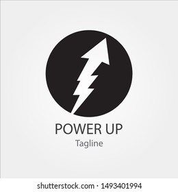 Arrow UP lightning power logo, icons, template - vector eps 10