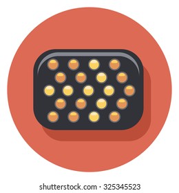 arrow lights flat icon in circle