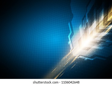 Arrow with lights, Technology abstract, hi-tech and sci-fi concept, Vector illustration background.