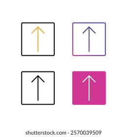 Up arrow line art icon set flat illustration design