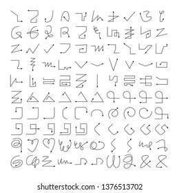 arrow and line bow icons set