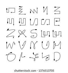 arrow and line bow icons set