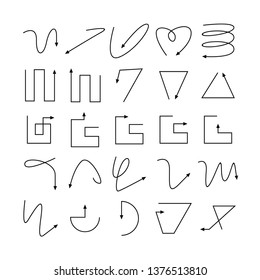 arrow and line bow icons set