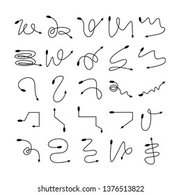 arrow and line bow icons set