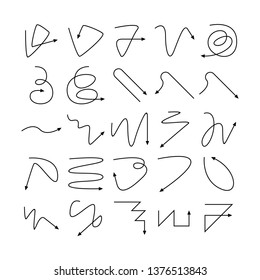arrow and line bow icons set