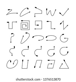 arrow and line bow icons set