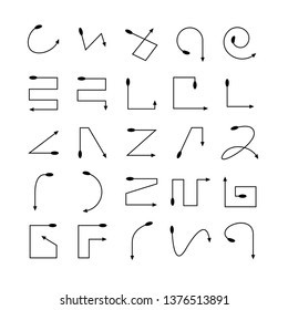 arrow and line bow icons set