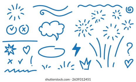 Arrow line chalk hand drawn brush vector set. Grunge square, spiral, arrow element scribble line brush hand drawn sketch design. Grunge abstract chalk, crayon pencil style. Vector illustration.