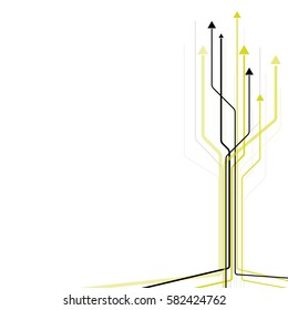 Arrow and line consisting in technology and science style.