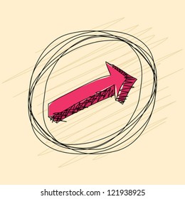 Arrow line drawing vector