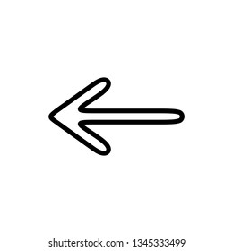 arrow line flat icon left