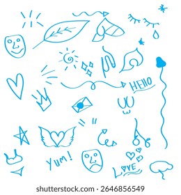 Arrow line hand drawn brush vector set. Grunge square, spiral, arrow element scribble line brush hand drawn sketch design. Grunge abstract chalk, crayon pencil style. Vector illustration. 