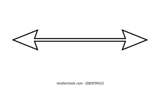 Arrow line icon. Arrows outline icon sign symbol in trendy flat style. Arrow line icon illustration isolated on white background