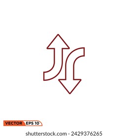 Arrow line icon design vector graphic of template, sign and symbol, line style 