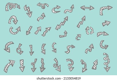 Arrow line icon with doodle style