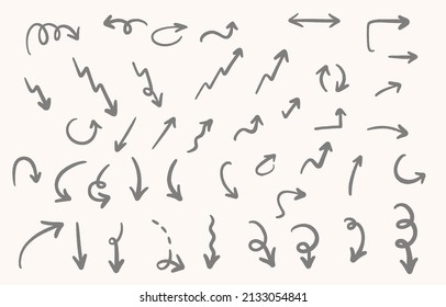 Icono de línea de flecha con estilo de doodle
