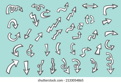 Arrow line icon with doodle style