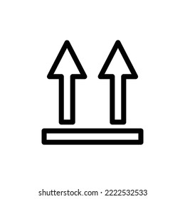 Pfeil-Linie-Icon-Illustration nach oben. geeignet für diese Seite nach oben Verpackungssymbol. -Symbol für die Verpackung. Einfaches Vektordesign bearbeitbar. Pixel perfekt bei 32 x 32