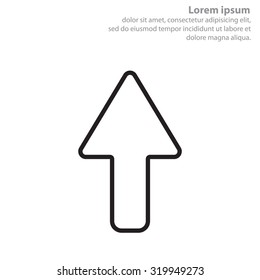 arrow up line icon isolated