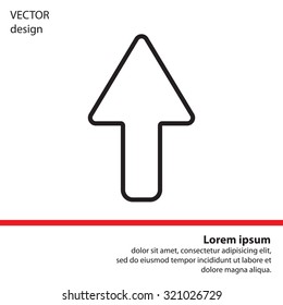 arrow up line icon isolated