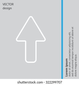 arrow up line icon isolated