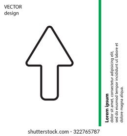 arrow up line icon isolated