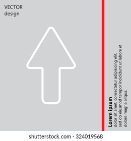 arrow up line icon isolated