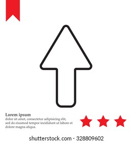 arrow up line icon isolated