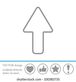 arrow up line icon isolated